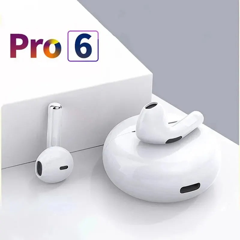 NEW Original Air Pro 6 TWS Wireless Earbuds β Bluetooth In-Ear Headphones with Mic, Sport Headset Compatible with Xiaomi & More