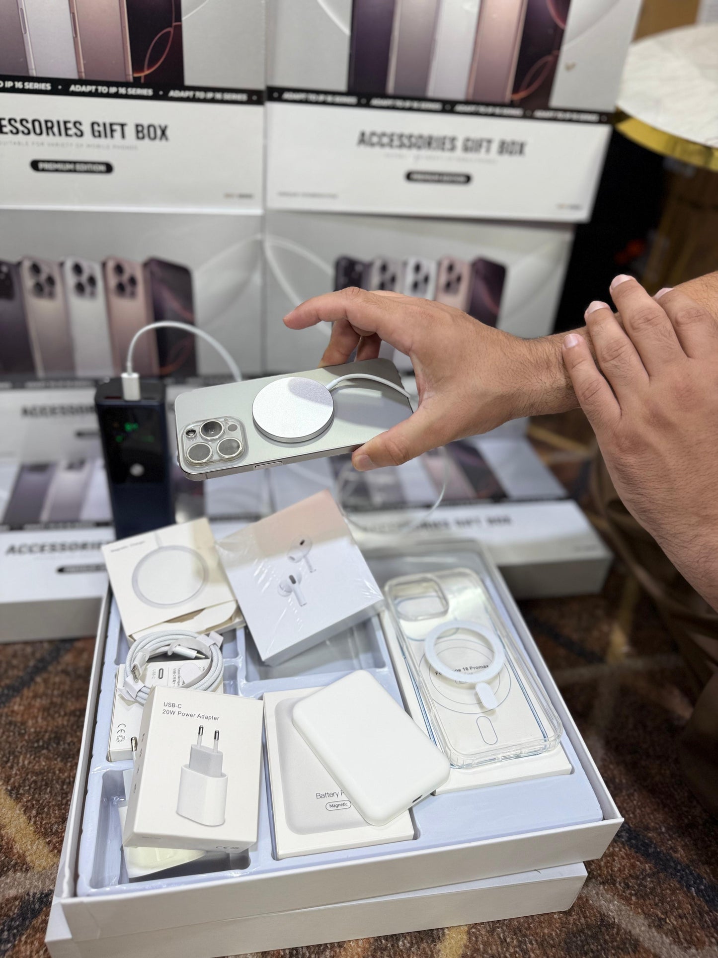 Ultimate 6-in-1 iPhone 16 Series Gift Box β MagSafe Power Bank, AirPods Pro 2 & More