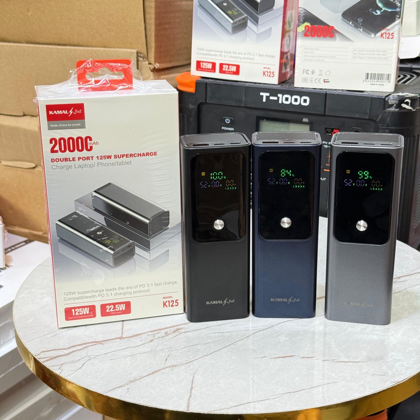Dubai‑Imported 125W Power Bank — 20,000 mAh “Laptop‑Saver” with Smart Power Display