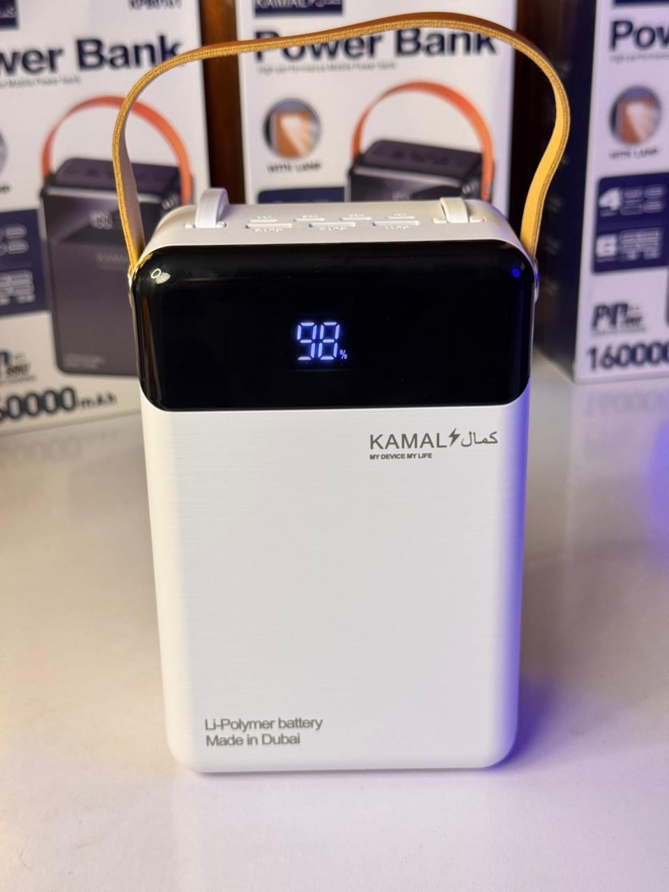 Dubai-Made | 160000mAh Power Bank – 6 Outputs | LED Lamp | Smart Display | Overload & Temp Protected + FREE Type-C to C Anti-Cut Cable