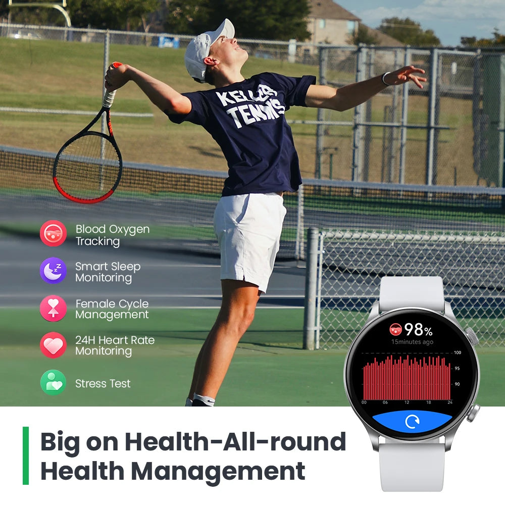 Smart Watch with Bluetooth Calling β 1.43" AMOLED Display, Health Tracker, IP68 Waterproof Fitness & Sport Smartwatch for Android & iOS