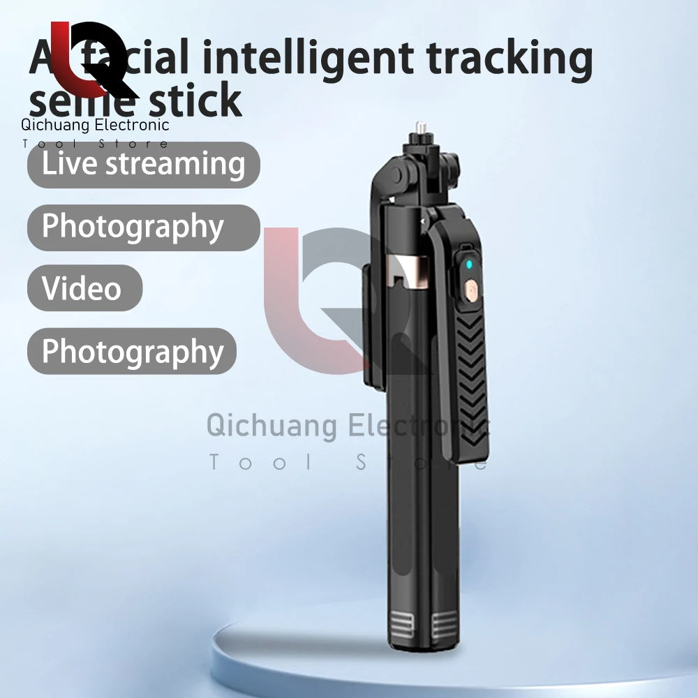 Anti-shake Selfie Stick Handheld AI Intelligent Tracking with Automatic Shooting Pole and 360 Degrees Rotation Selfie Stand
