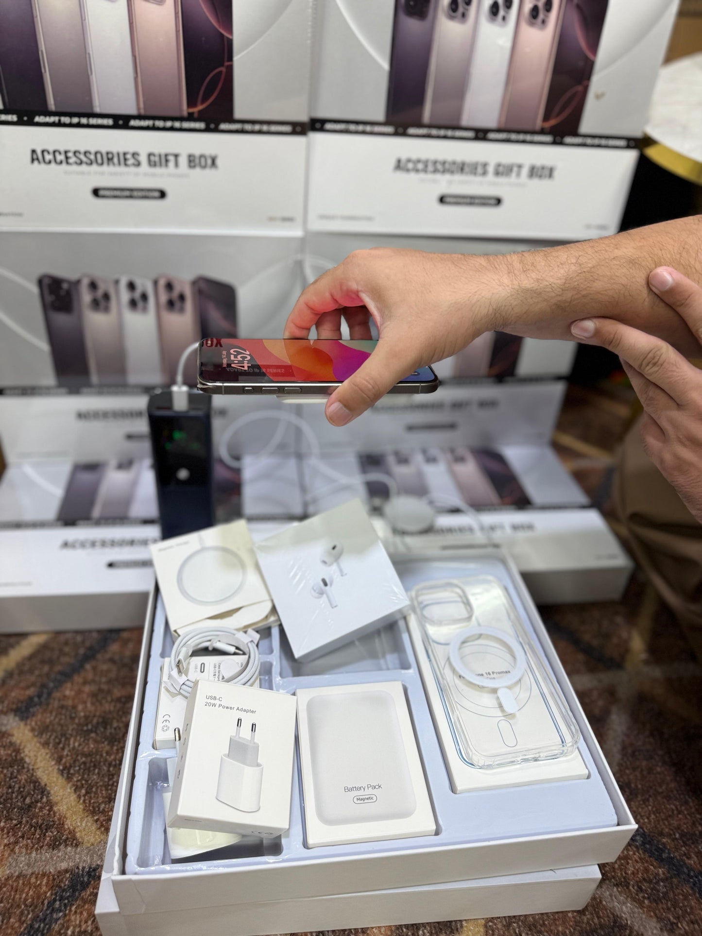 Ultimate 6-in-1 iPhone 16 Series Gift Box β MagSafe Power Bank, AirPods Pro 2 & More