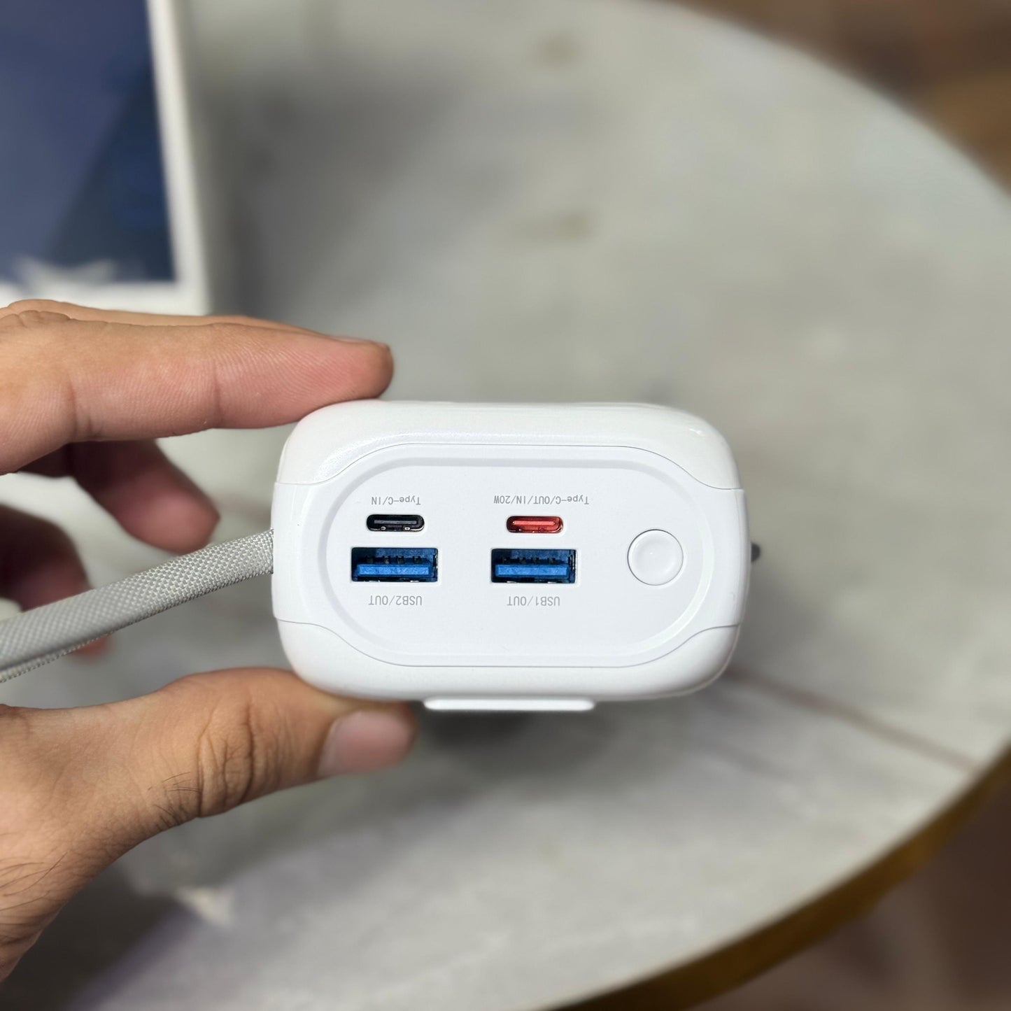 Made in Dubai 120W Mini Size Super Fast Power Bank With Built In Cables 1 Year Company Warranty