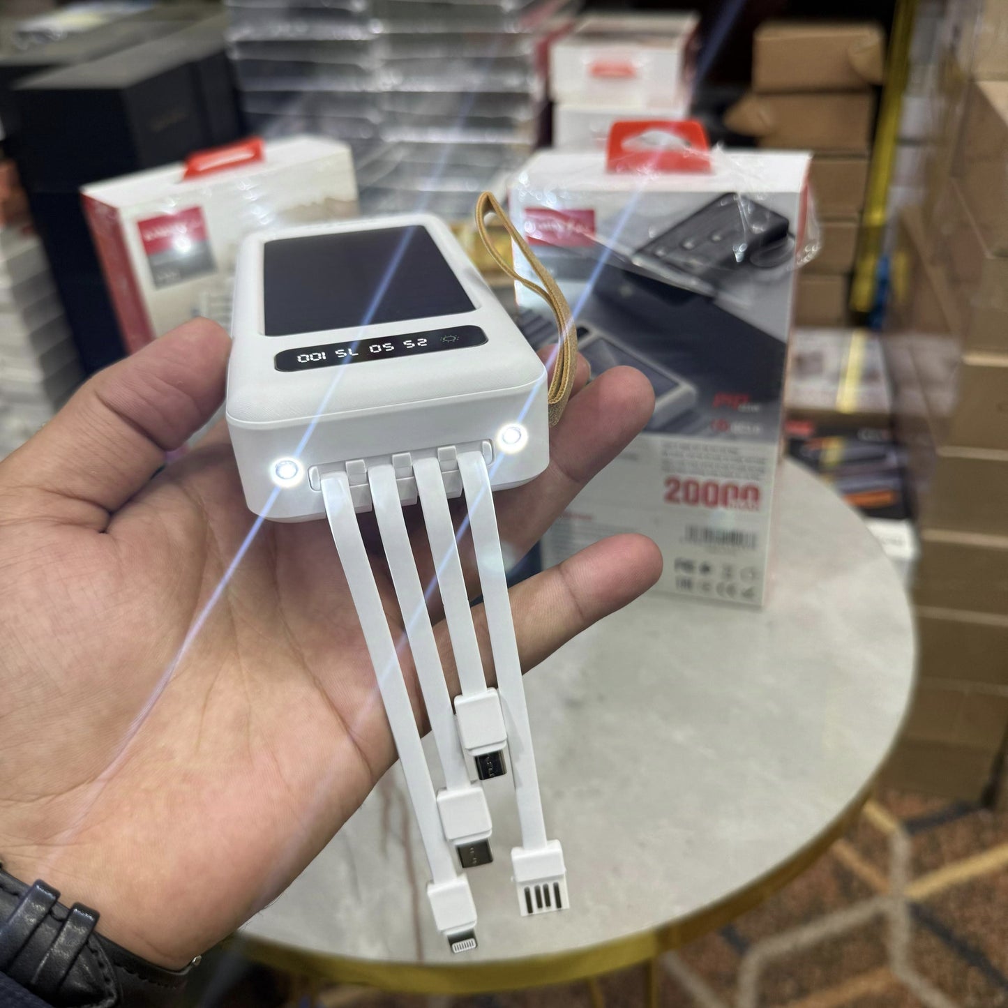 Dubai Lot Imported Solar+Electric 120W 20000mAh Power Bank Super Fast Charging