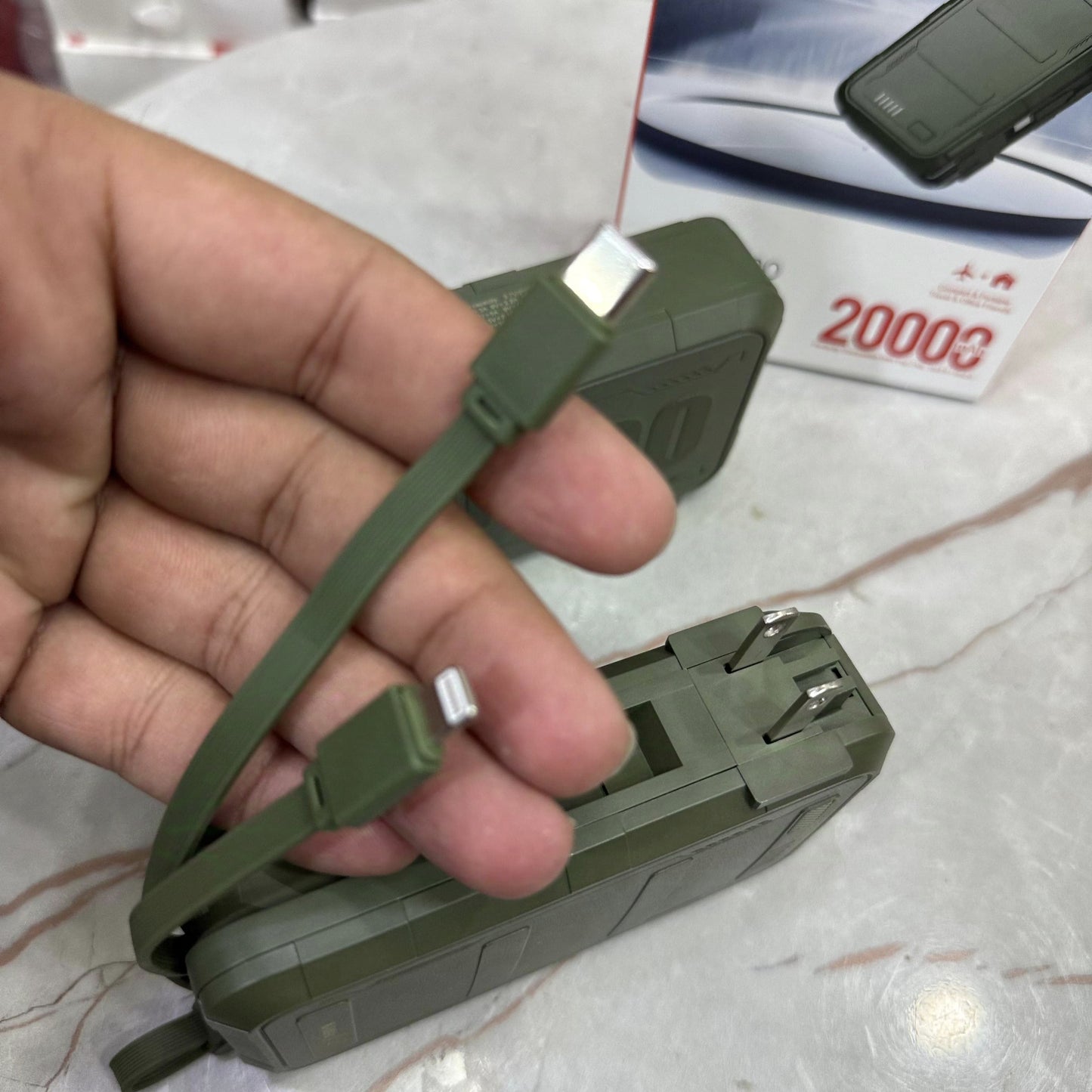 5-in-1 Military Grade Power Bank & Charger 20000mAh - Waterproof, Tough, Dubai Made With Free 100W Cable