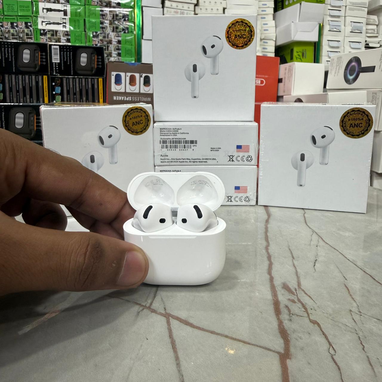 Apple AirPods 4 (Made in USA) – ANC Earbuds with H2 Chip, Spatial Audio, Magnetic & Wireless Charging Case, 30-Hr Battery