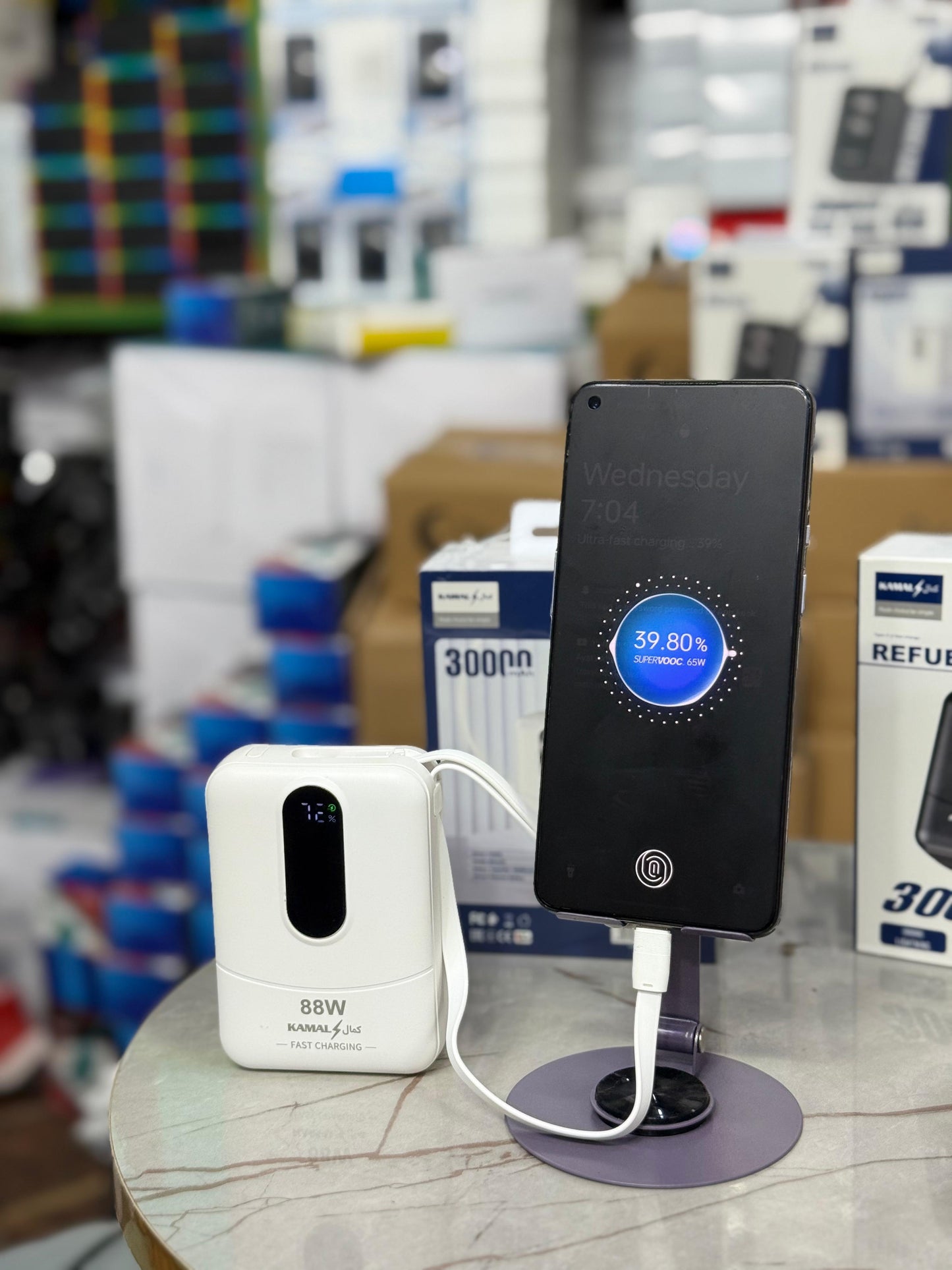 Dubai Made 88W Mini Power Bank – Super Fast Charging, Dual Built-in Cables