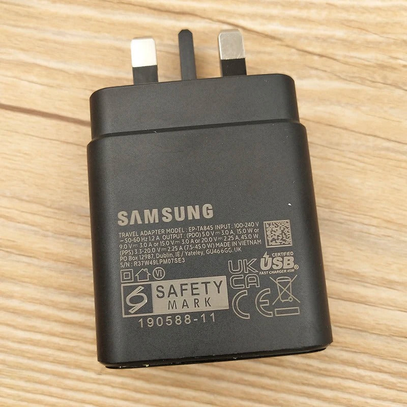 UK Charger Samsung S24 S23 Ultra 45W Super Fast Charging Usb Type C 5A Cable PD PPS Quick For Galaxy S23 S21 S20 FE Note20 Ultra
