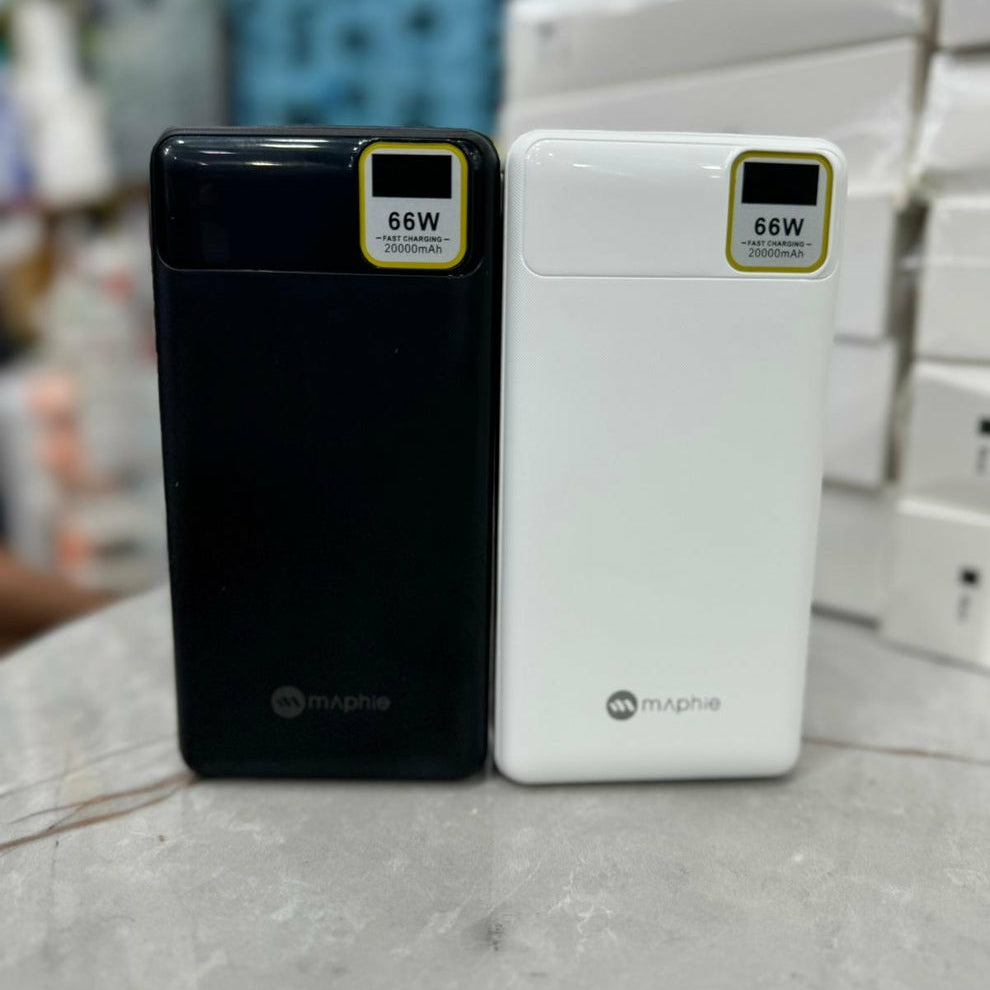 Maphie Original 66W Super Fast 20,000 mAh Power Bank - Made in USA with Free Lighter Cable