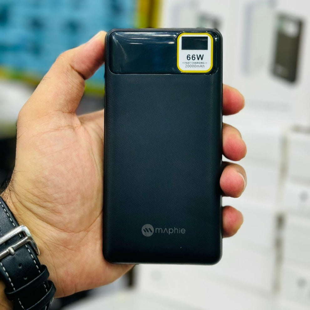 Maphie Original 66W Super Fast 20,000 mAh Power Bank - Made in USA with Free Lighter Cable