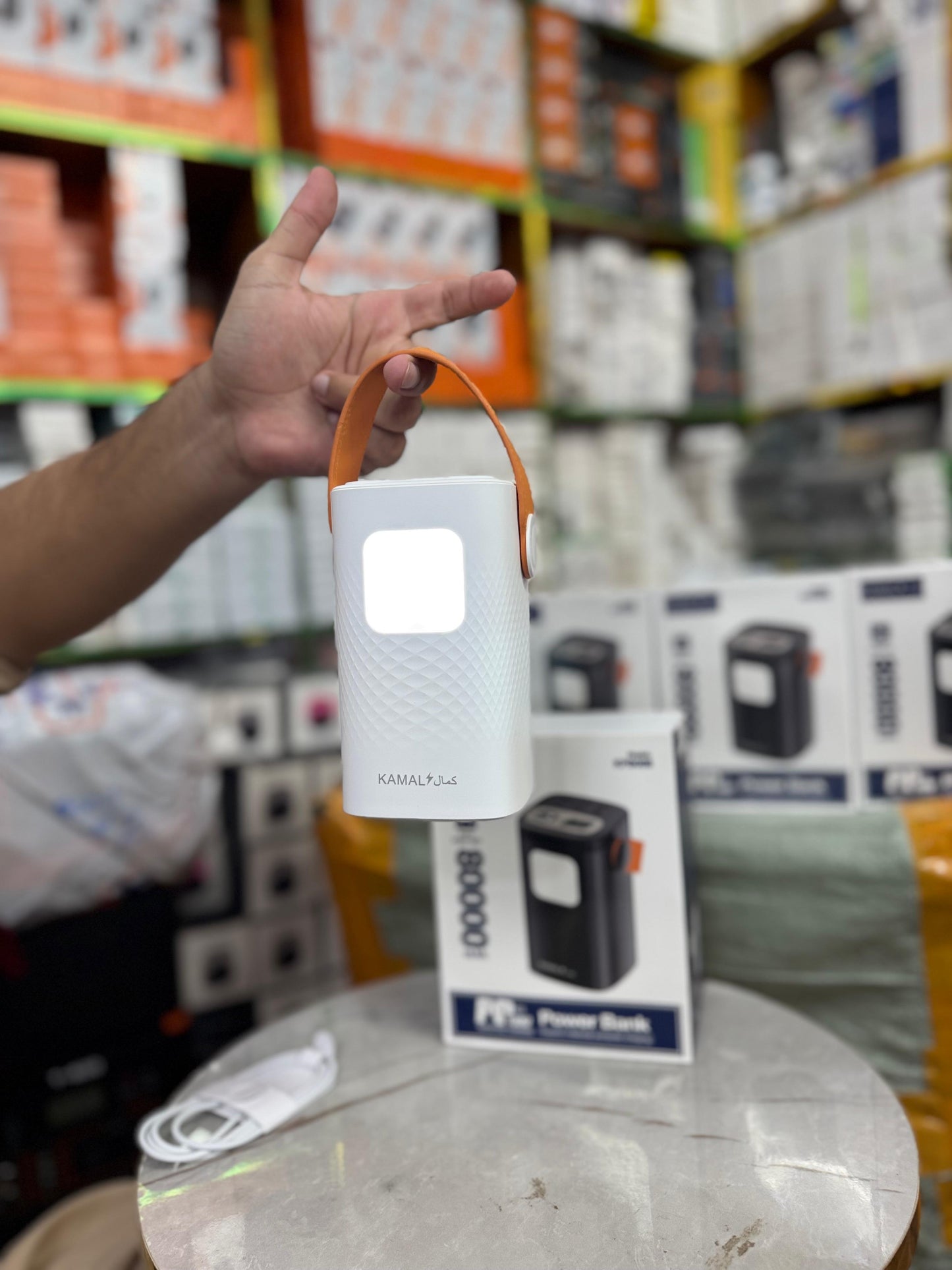 Made in Dubai 80000mAh PD 100W Power Bank – Ultra-Bright LED | 3-Device Fast Charging | FREE C-C Anti-Cut Cable