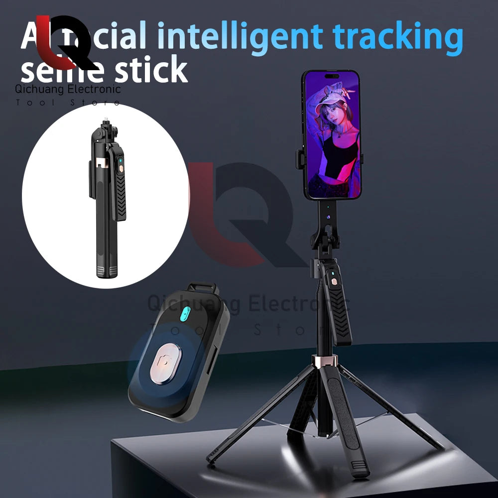 Anti-shake Selfie Stick Handheld AI Intelligent Tracking with Automatic Shooting Pole and 360 Degrees Rotation Selfie Stand