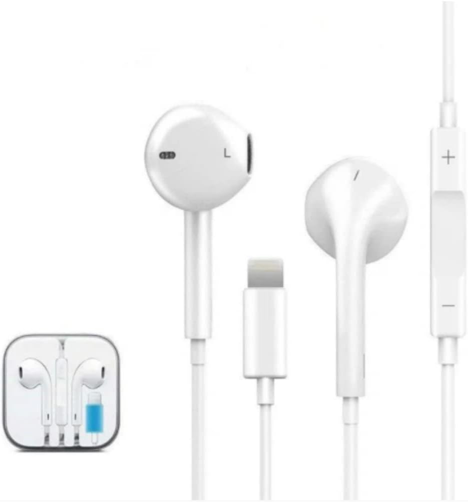 Apple EarPods Headphones with Lightning Connector, Wired Ear Buds for iPhone with Built-in Remote to Control Music, Phone Calls, and Volume