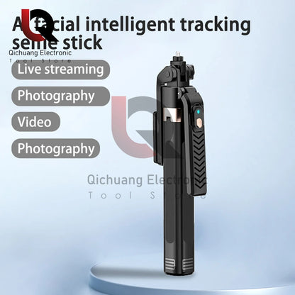 Anti-shake Selfie Stick Handheld AI Intelligent Tracking with Automatic Shooting Pole and 360 Degrees Rotation Selfie Stand