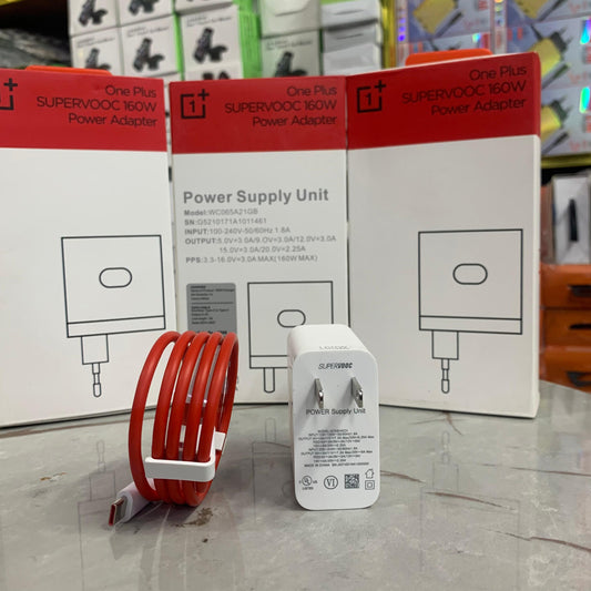 UK Model OnePlus SuperVOOC 160W Wrap Charger – Ultra-Fast Type-C to Type-C 1M Cable – Original White