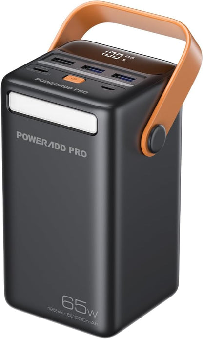 Power Bank 50000mAh PD 65W USB C Portable Charger with LED Display Fast Charging Compatible with Laptop MacBook & Smartphones