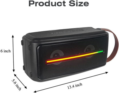 Faster Portable Bluetooth Speaker, RGB Lighting with Microphone, Wireless Speaker