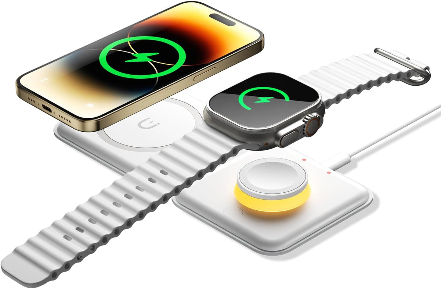 2 in 1  Foldable Fast Wireless Charger MagSafe Wireless Apple 25W Charging Station  | USA Lot Imported