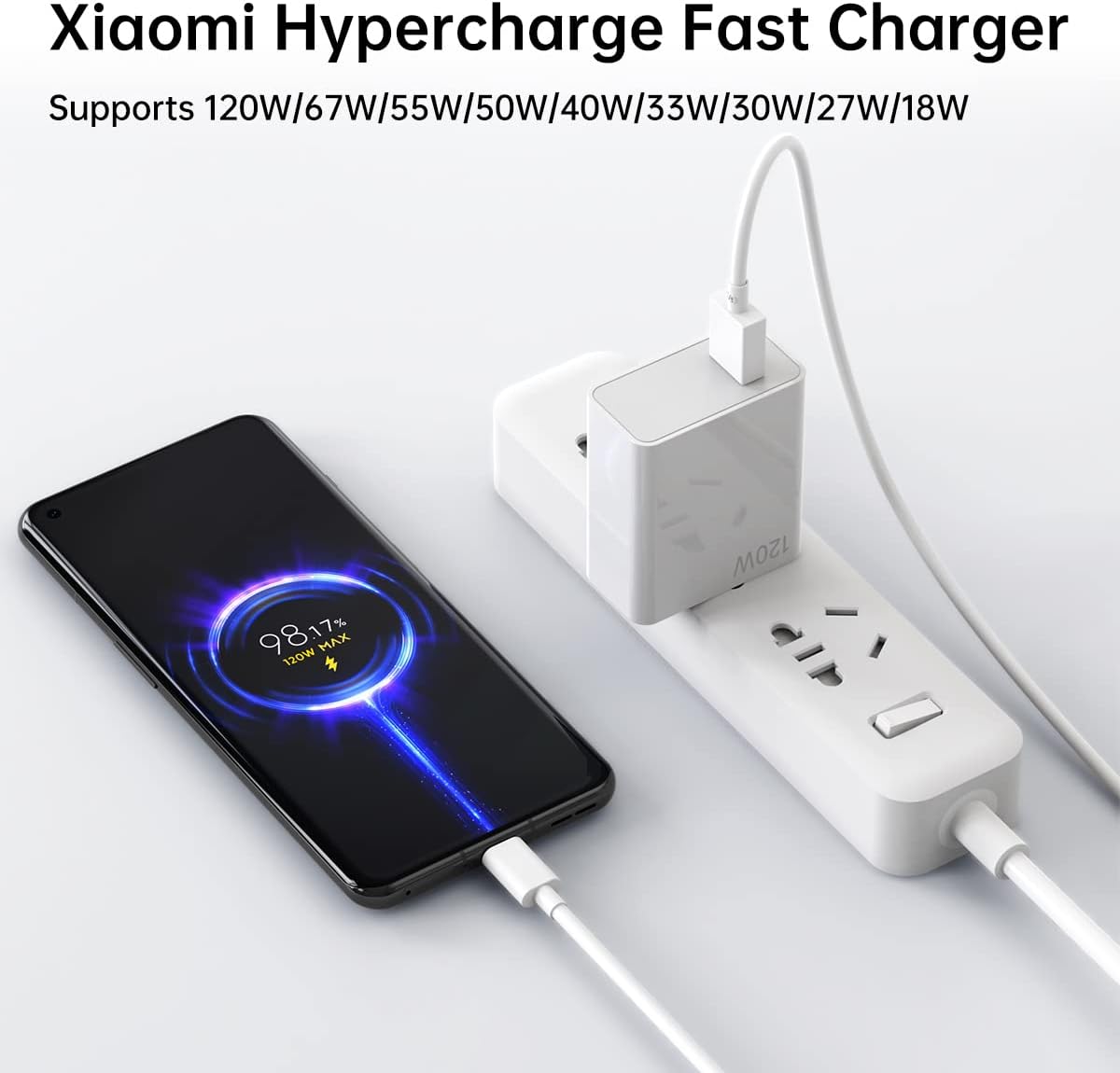 100% Original 120W Xiaomi Charger Turbo Fast Charge 120W EU Hypercharge Smart Adapter