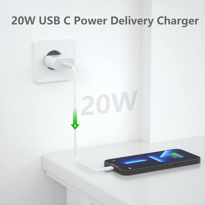 20W USB C Fast European Plug Adapter for iPhone Eu Lot Imported