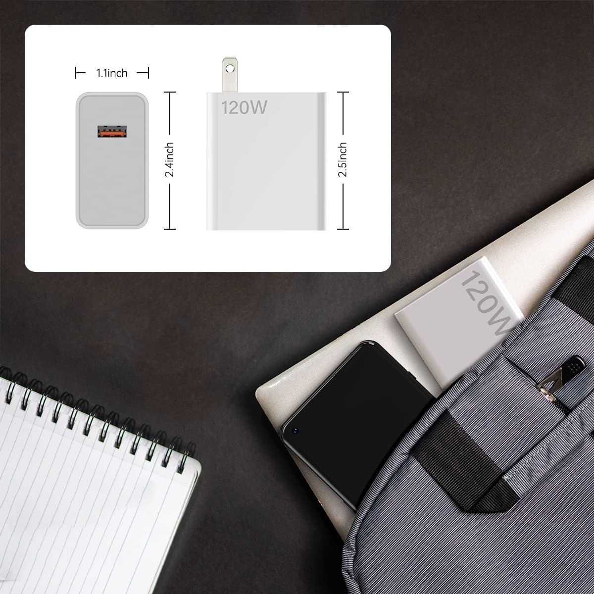 100% Original 120W Xiaomi Charger Turbo Fast Charge 120W EU Hypercharge Smart Adapter