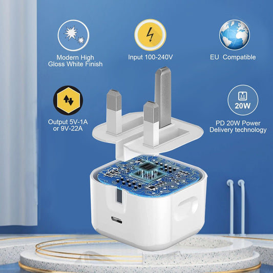 iPhone Fast Charger, 20W USB C Fast Charger Plug and 2M USB C iPhone Fast Charge Cable,PD 20W Fast Charger