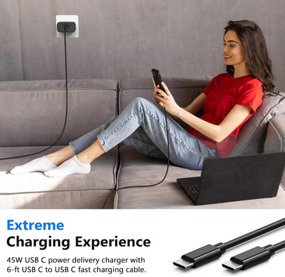 100% Original 45W USB C Samsung Super Fast Charger With Free Type C Cable USA Lot Imported Company Certified Original