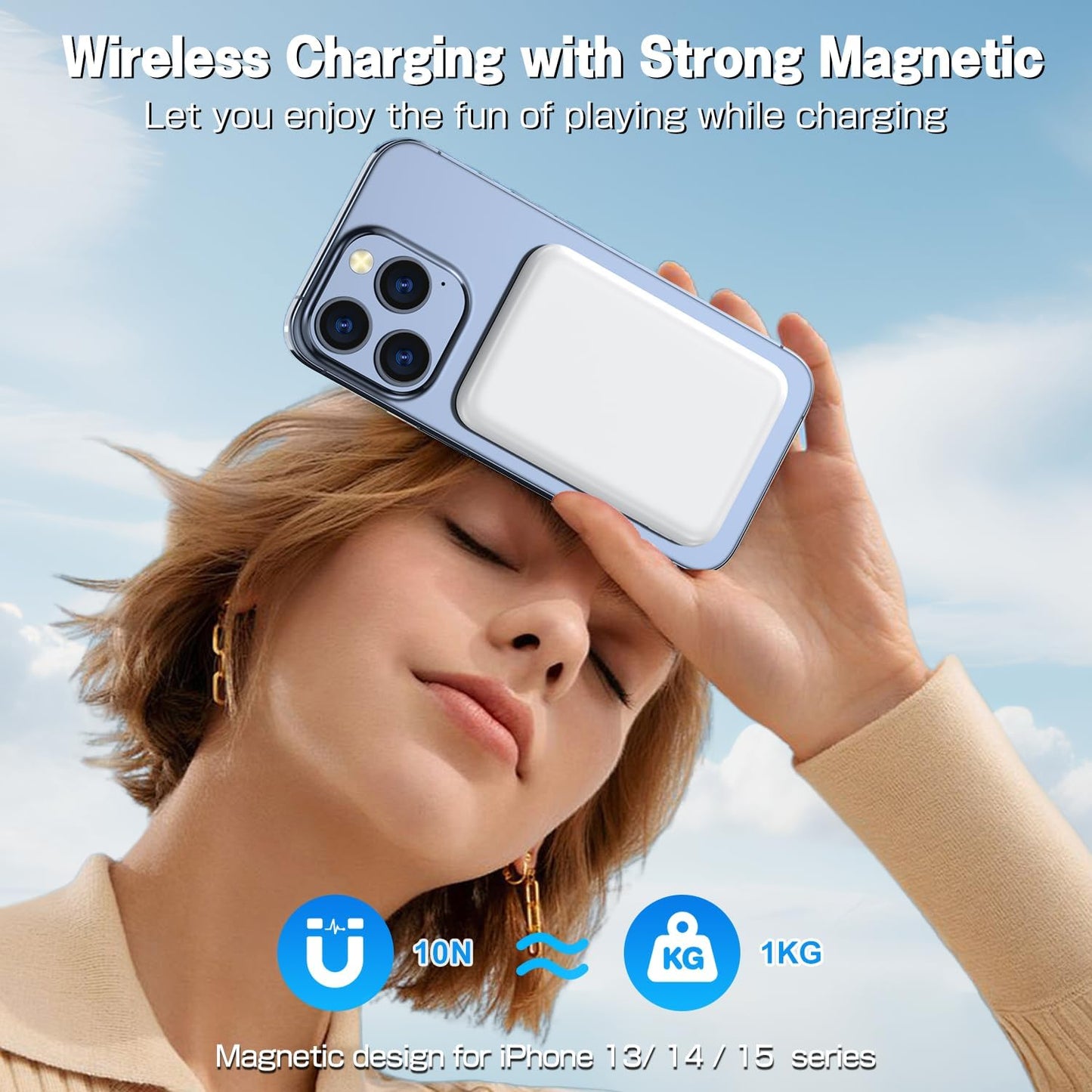 Apple MagSafe Battery Pack - Portable Charger with Fast Charging 10,000 mAh Power Bank With Free PD Cable