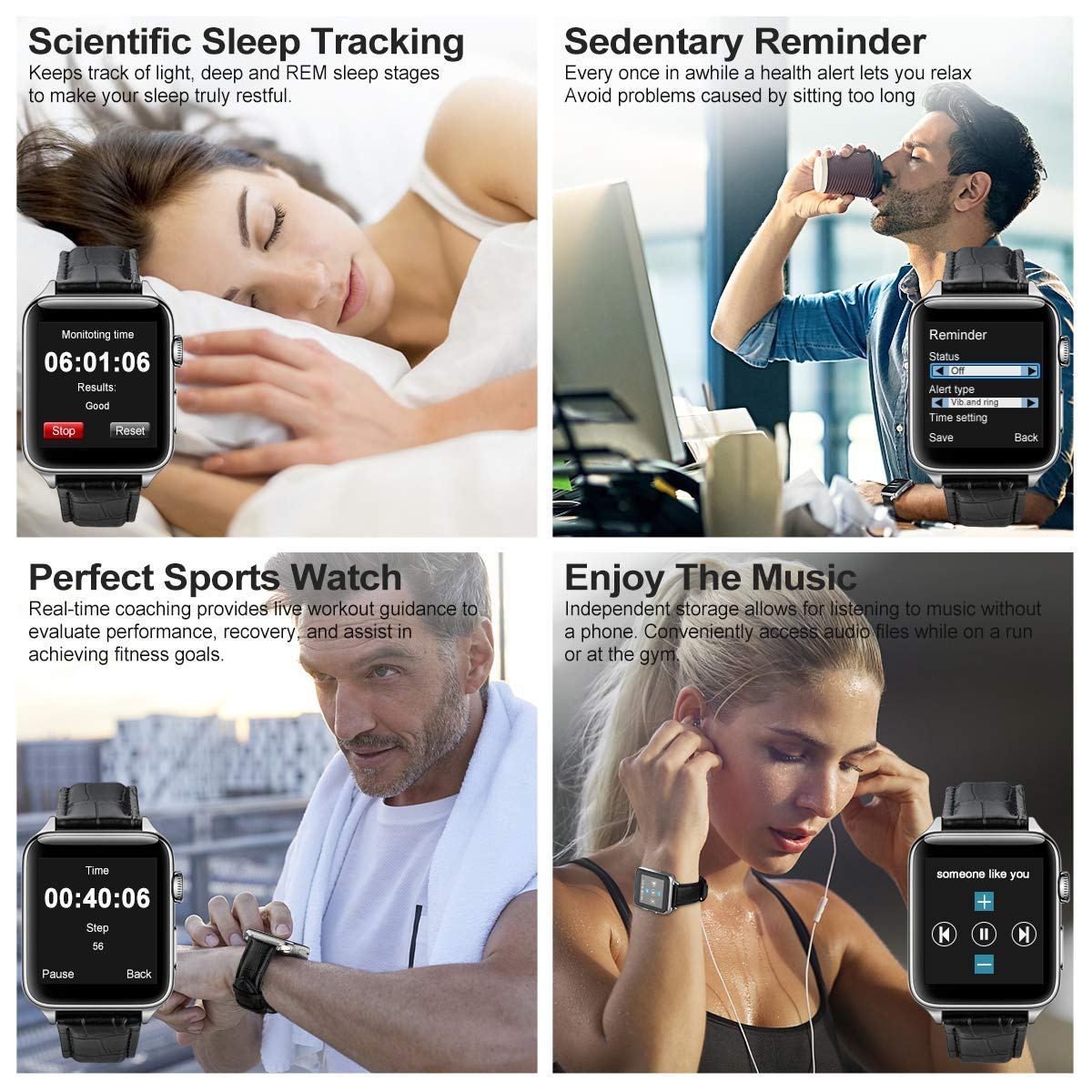 Bluetooth Smartwatch Touch Screen Smart Phone Watch Android Smartwatch Sports Mens Wrist Watch