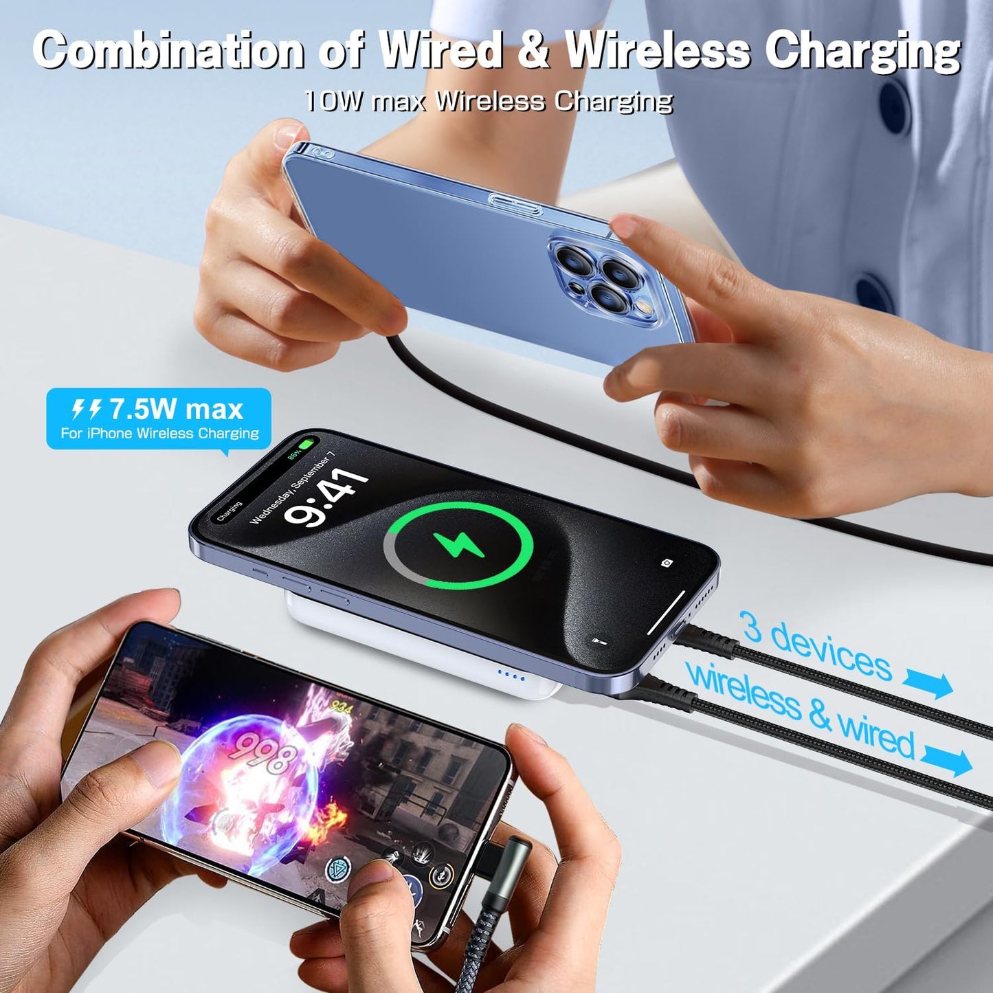Apple MagSafe Battery Pack - Portable Charger with Fast Charging 10,000 mAh Power Bank With Free PD Cable