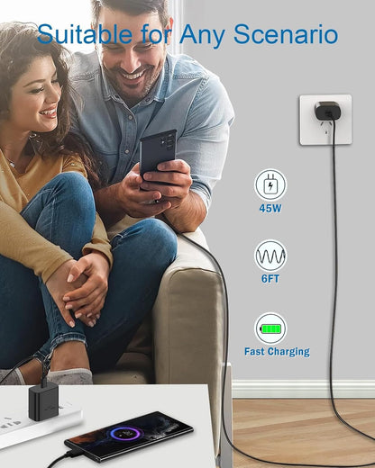 100% Original 45W USB C Samsung Super Fast Charger With Free Type C Cable USA Lot Imported Company Certified Original