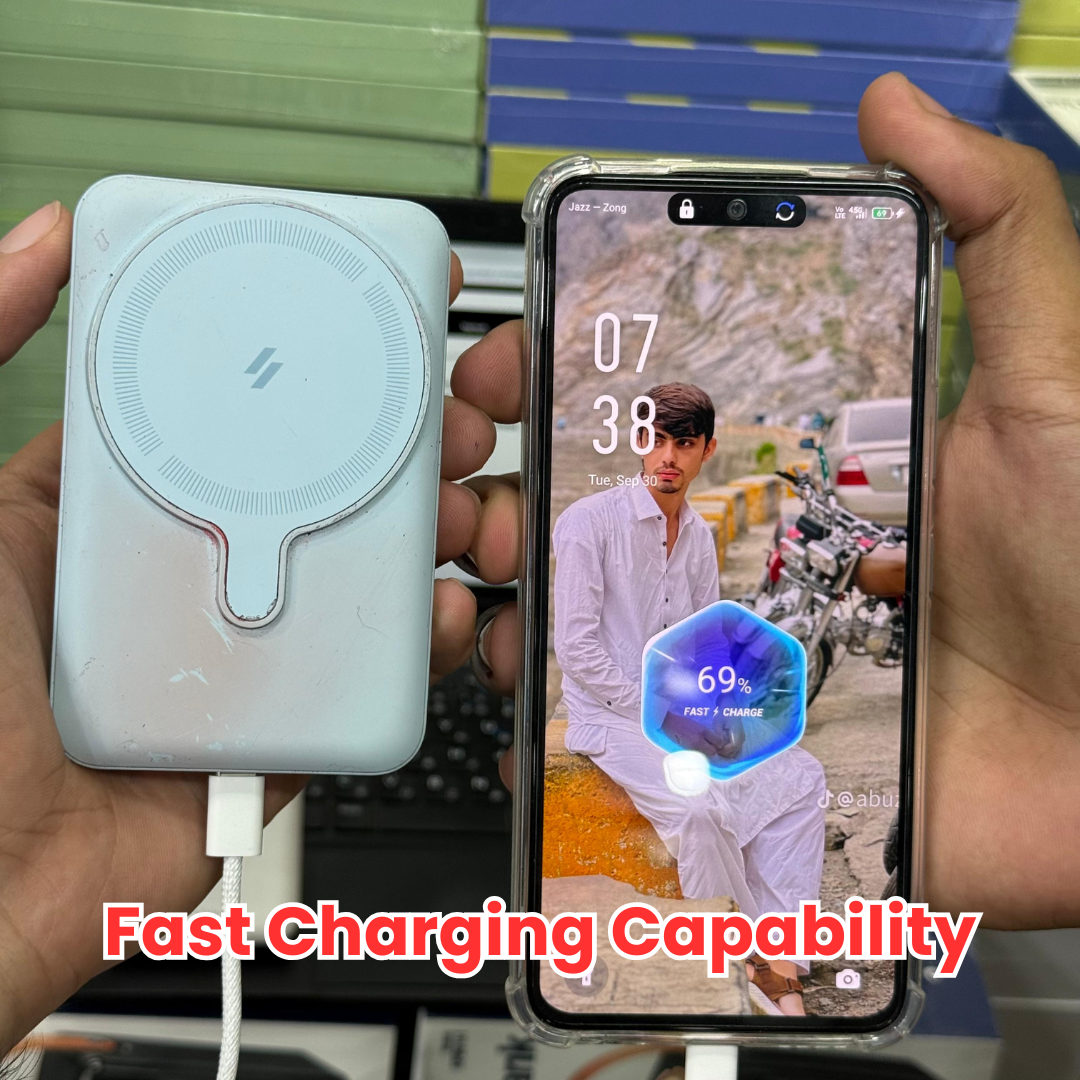 Adam Lot - Magnetic Wireless Power Bank with Foldable Stand | 100% Original UAE Imported |Free Type C Cable