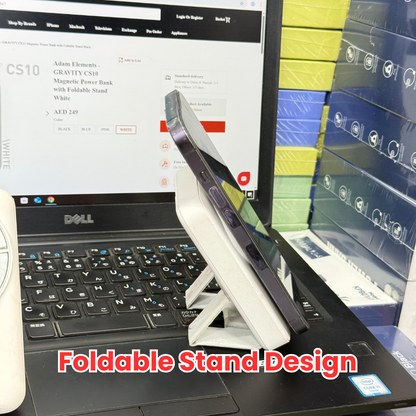 Adam Lot - Magnetic Wireless Power Bank with Foldable Stand | 100% Original UAE Imported |Free Type C Cable