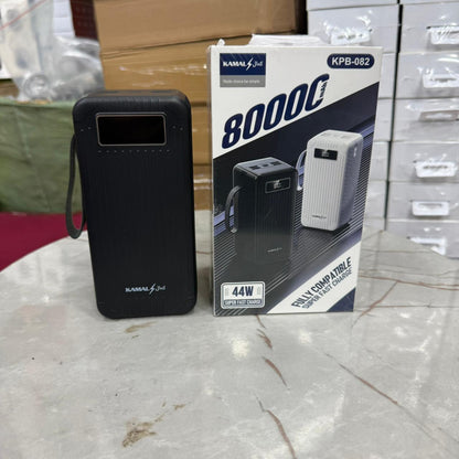 Dubai Lot 80000mAh Power Bank – 44W Super Fast Charging, 4 Built-in Cables & Smart Display