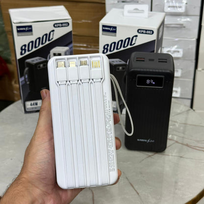 Dubai Lot 80000mAh Power Bank – 44W Super Fast Charging, 4 Built-in Cables & Smart Display