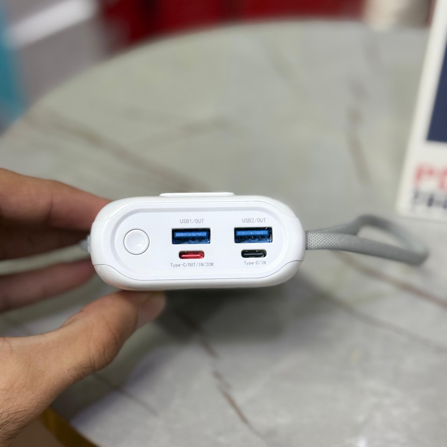 Made in Dubai 120W Mini Size Super Fast Power Bank With Built In Cables 1 Year Company Warranty