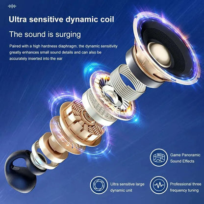 Original Bone Conduction Ear cuffs 30 Hours Ultra Long Lasting Playtime Wireless Bluetooth Earphone Portable HIFI Sound Mini Sports Earbuds