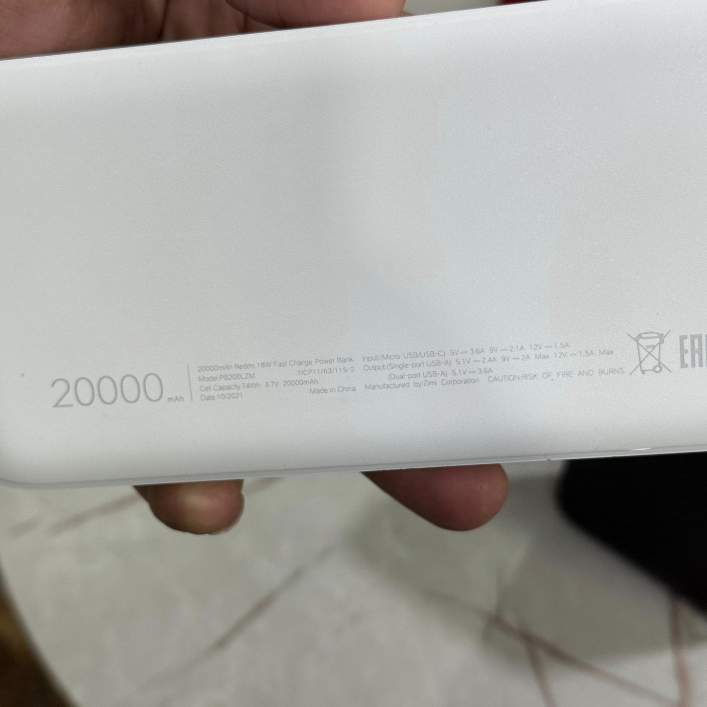65W 20,000 mAh Redmi Fast Charge Power Bank Lot imported