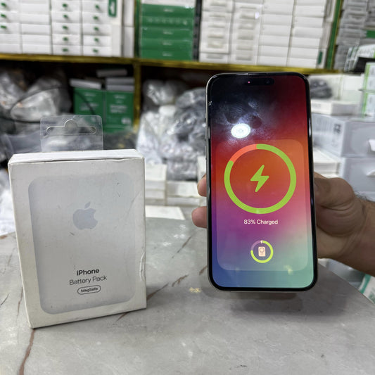 Slim and modern MagSafe-compatible wireless power banks in white, designed for fast and efficient charging. Featuring a sleek rectangular design with a circular magnetic alignment, these portable chargers provide seamless attachment for iPhone users seeki