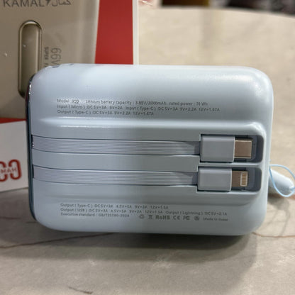 66W Super Fast Charging Power Bank – Compact, Dual USB Output, Made in Dubai Portable Powerbank