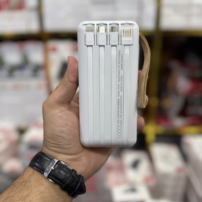 120W Fast Charging 50,000mAh Solar Power Bank with Built-In Cables – Dubai Lot Imported