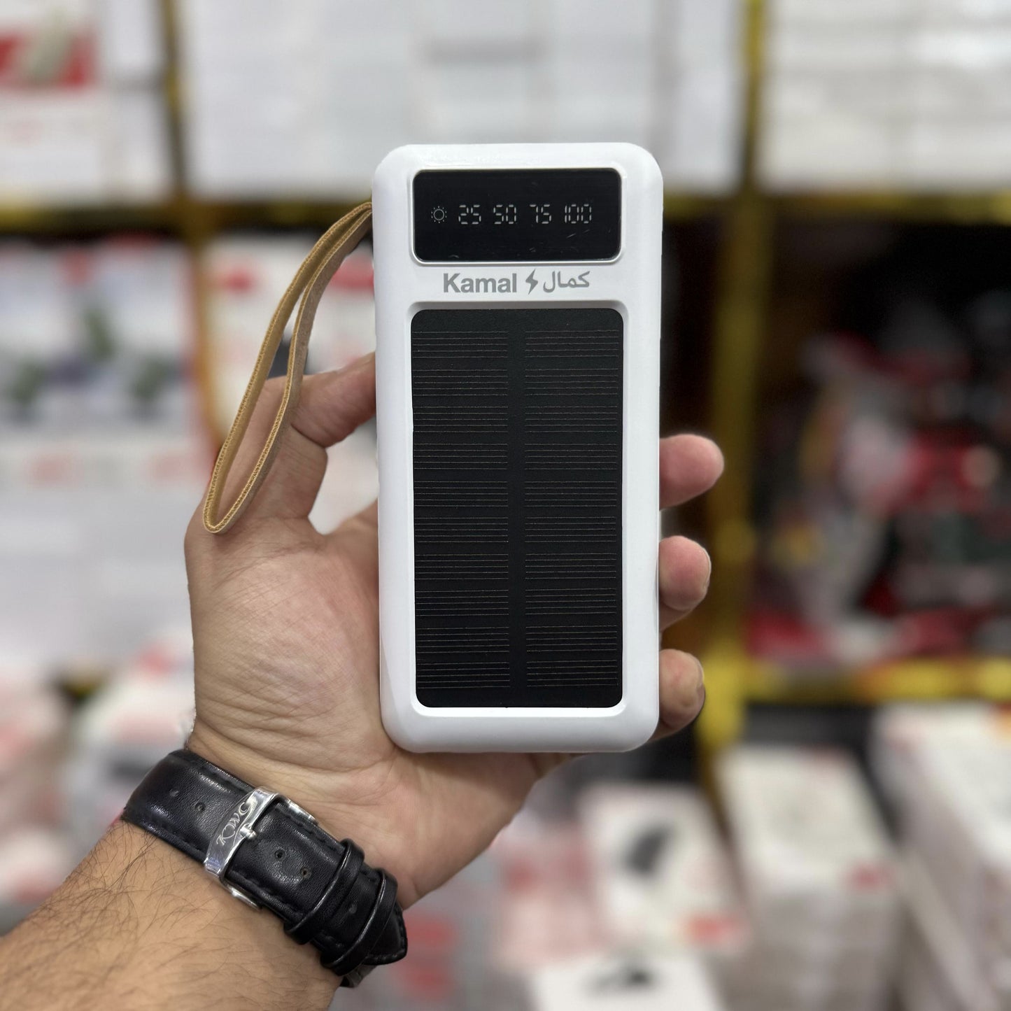 120W Fast Charging 50,000mAh Solar Power Bank with Built-In Cables – Dubai Lot Imported