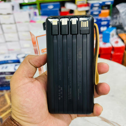 20000mAh Solar Power Bank Portable Fast Charger External Battery with in Built 4 Charging Power Cable | Lot Imported