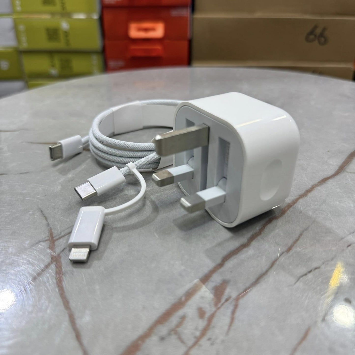 100% Original UK Lot Imported 25W USB-C Charger QC3.0 Fast Charging with Free 2-in-1 Cable