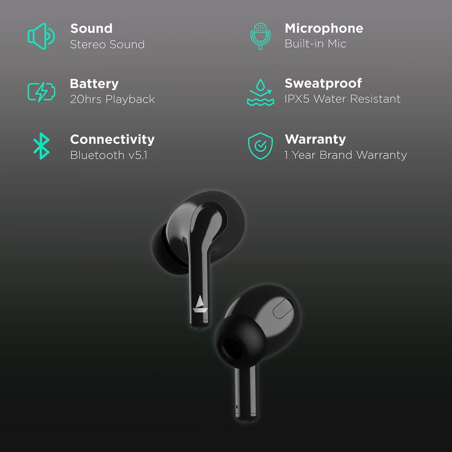 Germany Lot Imported SBT400 Wireless Metallic Earbuds - 40 Hour Backup, Water & Sweat Resistance
