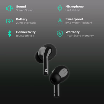 Germany Lot Imported SBT400 Wireless Metallic Earbuds - 40 Hour Backup, Water & Sweat Resistance
