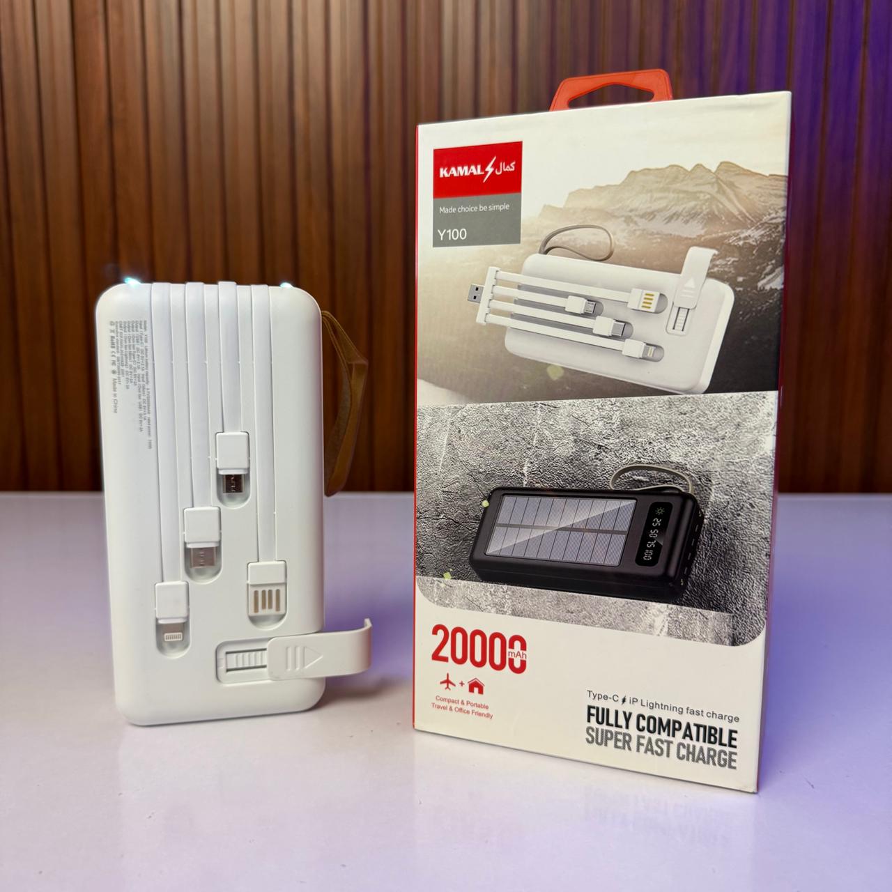 Kamal™ 20000mAh Solar Power Bank Y100 | Dual USB Fast Charging