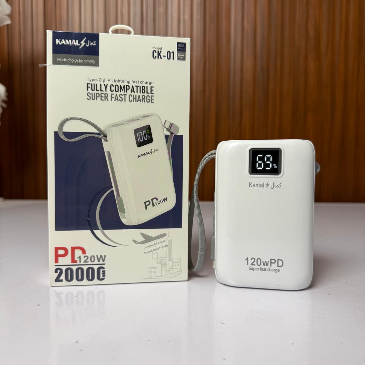 Kamal™ 20000mAh PD 120W Ultra Fast Charging Power Bank CK-01