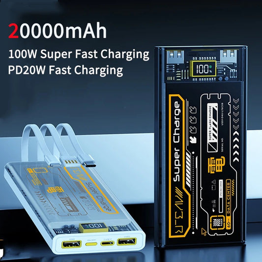 20000mAh 100W Super Fast Charging Portable Power bank Amazon Lot Imported